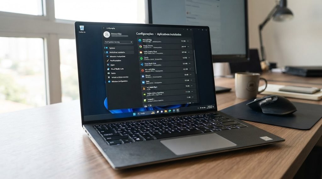 Tela de configurações do Windows mostrando lista de aplicativos instalados