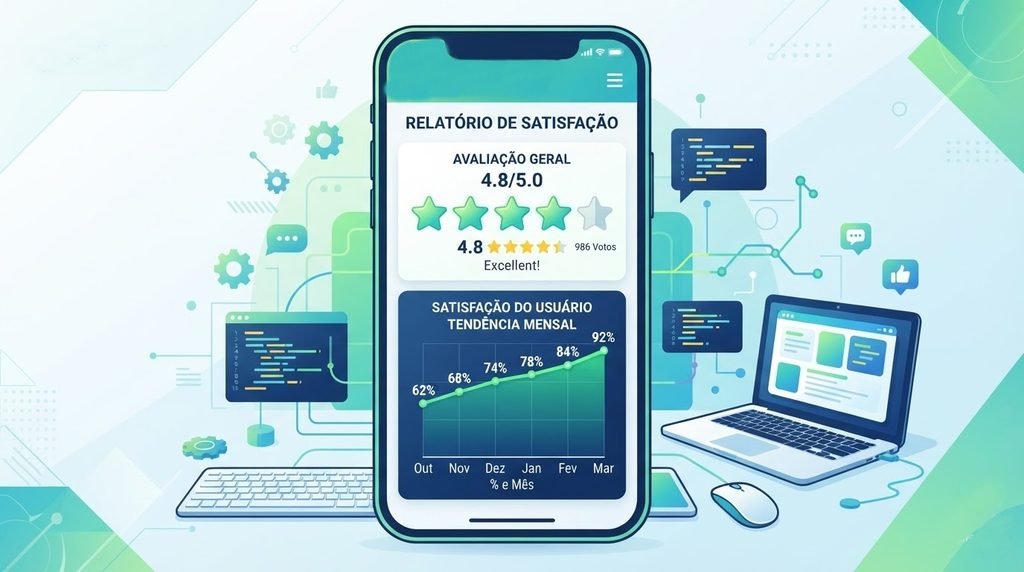 	
Representação visual de estrelas de avaliação e satisfação do cliente